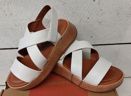 Ladies Heavenly Feet Harper Vegan Friendly Hook & Loop Comfort Wedge Sandals - Picture 3 of 14