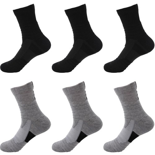 6 Pairs Mens Performance Cotton Cushion Crew Athletic Hiking Running Work Socks - Picture 12 of 24