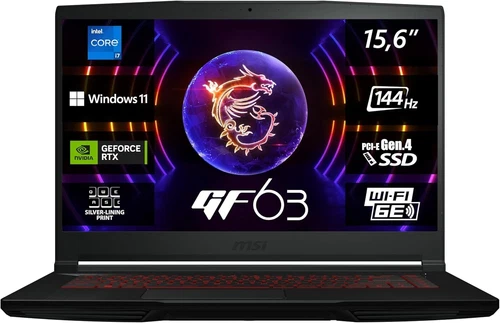 MSI Thin GF63 12VF-298, RTX 4060, Intel i7, 144Hz, 16GB DDR4 Gaming Laptop
