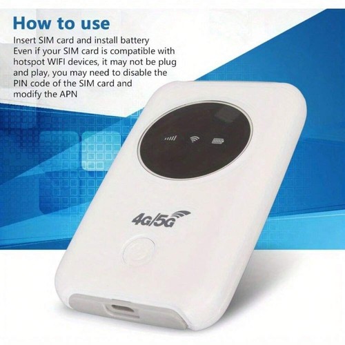 Portable 4G LTE Hotspot Router, Unlocked for SIM, 300Mbps Fast WiFi,Travel - Picture 6 of 6
