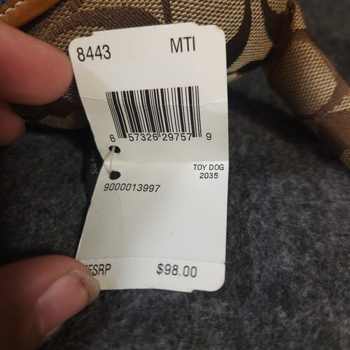 COACH Monogram Stuffed Signature Toy Dog Plaid Coat Limited 12” No Collar - Picture 8 of 17
