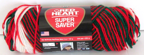 Red Heart Super Saver Mistletoe Yarn, 5 oz., 244 yards - NEW