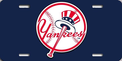 MLB New York Yankees Uncle Sam Hat Blue Background Logo Car Truck License Plate
