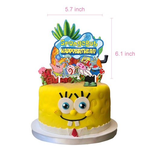 Spongebob Theme Party Set Party Supplies Kids Birthday Decoration Cake Toppers - Picture 2 of 5