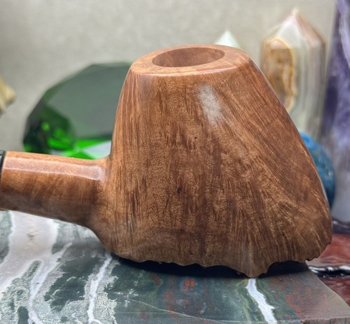 •NEW• LARGE Manelli VOLCANO Handmade Bottom Plateau Flame Grain Briar Pipe Italy - Picture 6 of 16
