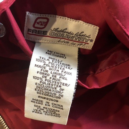 free country womens jacket reversible red black polyester size M full zip new - Picture 9 of 10