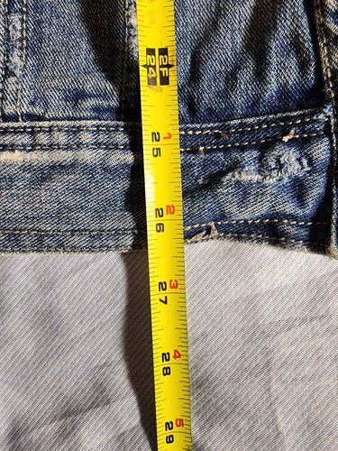 Forever 21 Jacket Mens XS Blue Denim Jeans Distressed Full Zip Long Sleeve - Picture 7 of 15