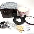 Vonshef Fondue Set Cast Iron Red Enamel 07/093 Forks Cheese Chocolate Cooking