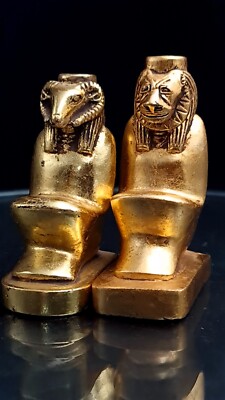 Ancient Rare The 2 most important pharaonic gods: Sekhmet and Khnum Egyptian BC