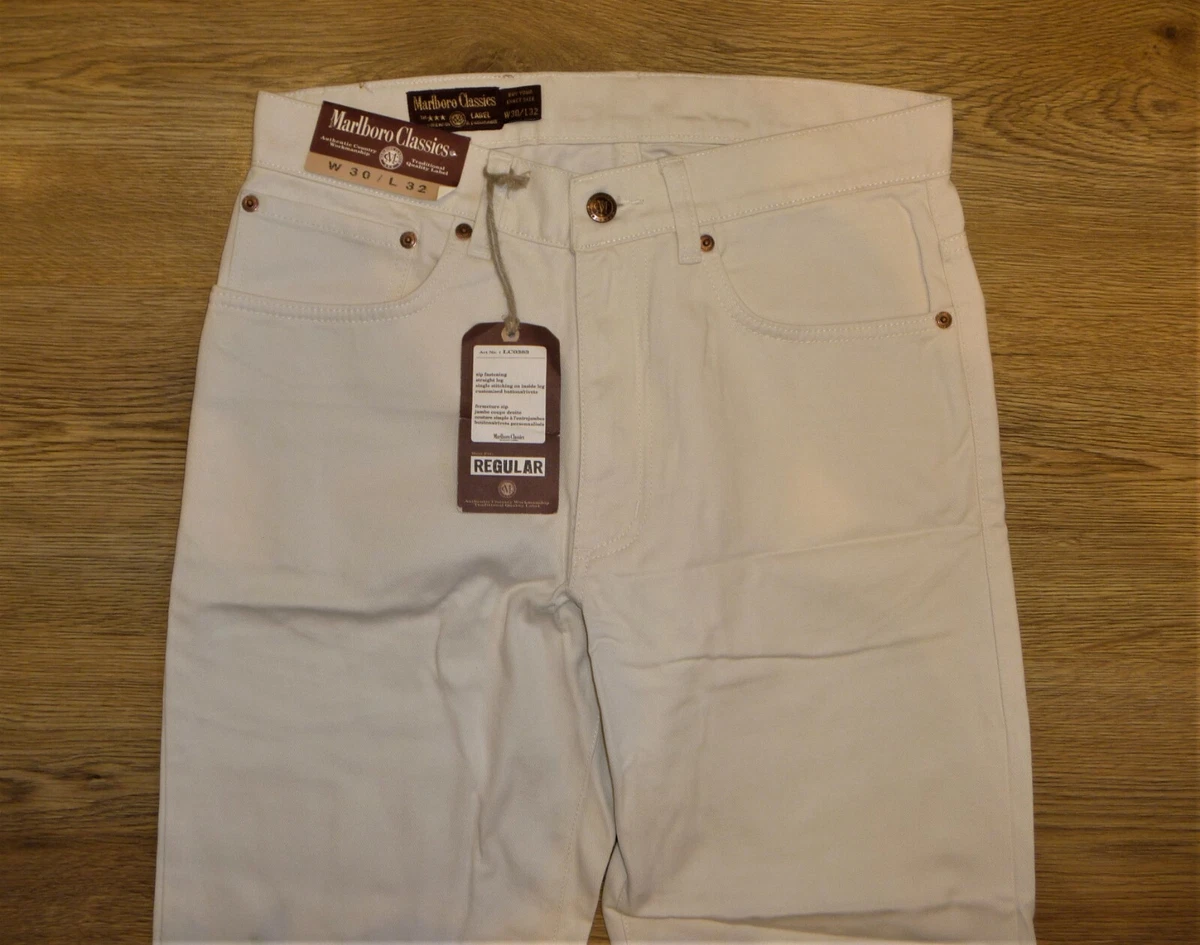 Men s Marlboro Classics Regular Fit White Jeans 30