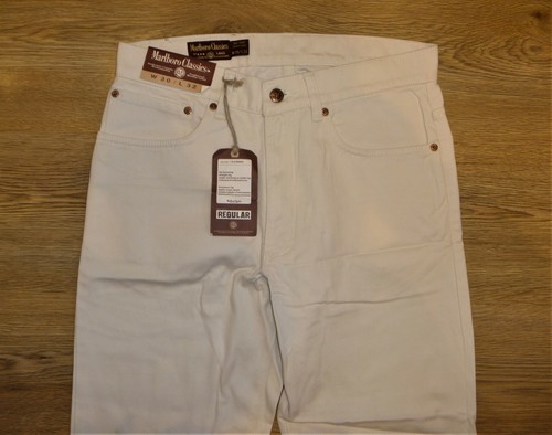 Men's Marlboro Classics Regular Fit White Jeans 30" 31" 33" 44" - New With Tags - Picture 2 of 7
