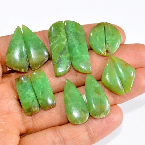 6 Pairs 124Ct Natural Chrysoprase Cabochon Gemstone pair Lot 30x9 20x9mm #15201 - Picture 1 of 6