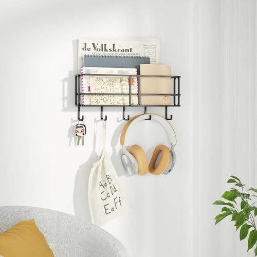 Key Holder for Wall, Mail Organizer Wall Mount with Metal Storage Medium - Bild 2 von 7