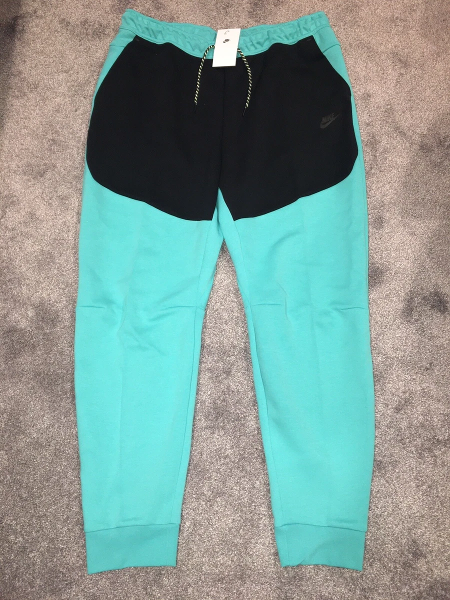 Nike Sportswear Tech Fleece Joggers Teal Black Mens Sz 2XL Tall 2XLT CU4495 392