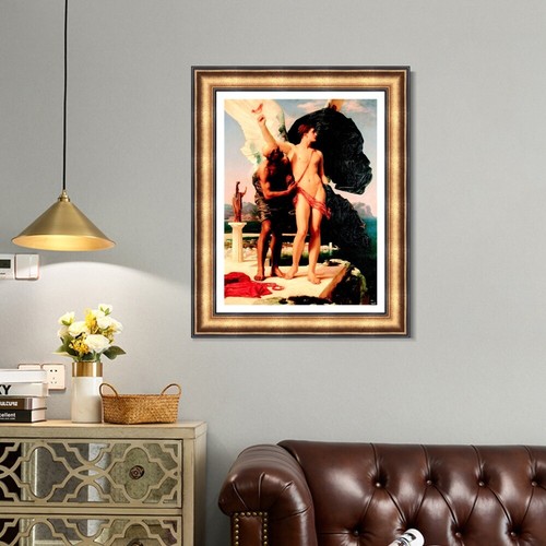 Lienzo enmarcado impresión giclee Dédalo e Ícaro por Frederick Leighton decoración del hogar - Imagen 5 de 16
