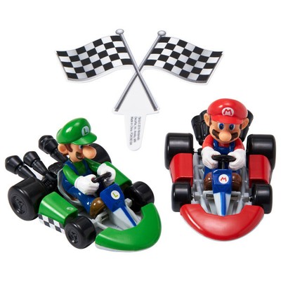 Mario And Luigi Cake Decoration Kit 3 Piece Mario Bros Kart Party