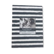 Black & White Stripe 4x6 4 x 6 Photo Album Holds 24 Goth Punk Emo Beetlejuice