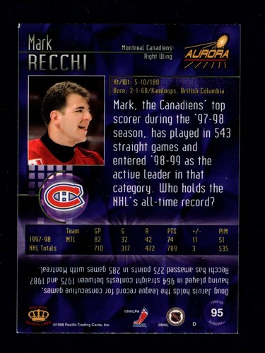 1998-99 Pacific Aurora Base Hockey Cards #1-199 You Pick Only $1.00 Each - Picture 113 of 241