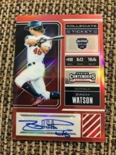 (1) ZACH WATSON 2018 USA Baseball Contenders Optic RED /100 Auto qty LSU