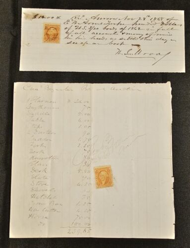 (2) 1860er Jahre Quittungen mit Umsatzstempel