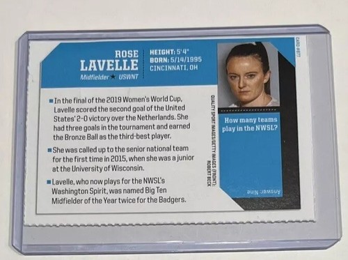 ROSE LAVELLE ROOKIE RARE 2019 SI for Kids USWNT SOCCER USA OLYMPICS CREASE - Bild 2 von 3
