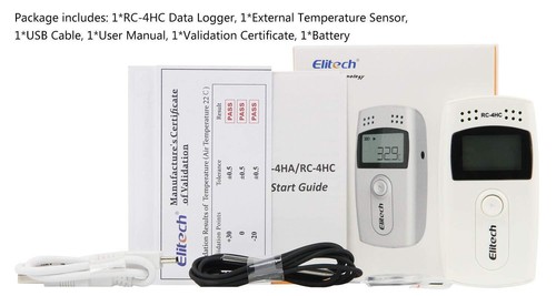 Elitech Datenlogger Temperatur Luftfeuchtigkeit USB Meter PDF-Bericht RC-4HC - Bild 9 von 10