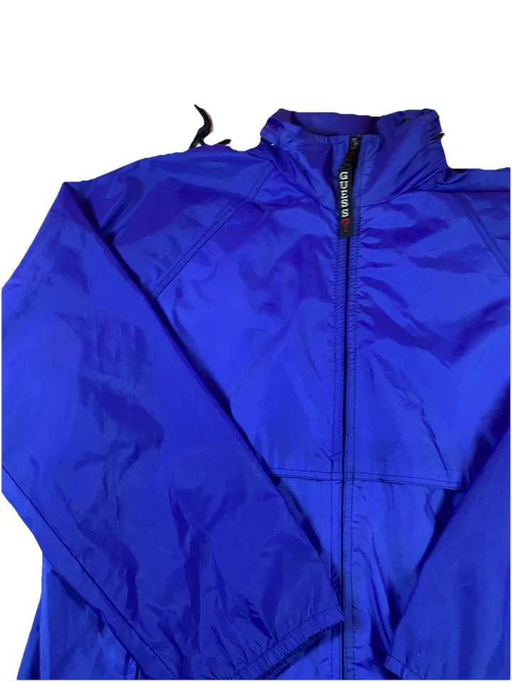 Guess Windbreaker Jacket Small Hooded Drawstring Full Zip LightWeight - Image 3 of 4
