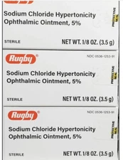 Rugby Sodium Chloride Ophthalmic Ointment 5% (Compare to Muro 128) -3 Pack