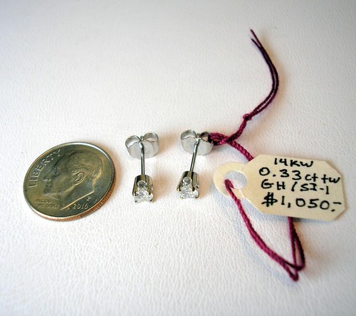 0,33 ct TW natürliche Diamant Ohrstecker GH SI-1 14K Weißgold war 1.050 $ Video - Bild 4 von 11