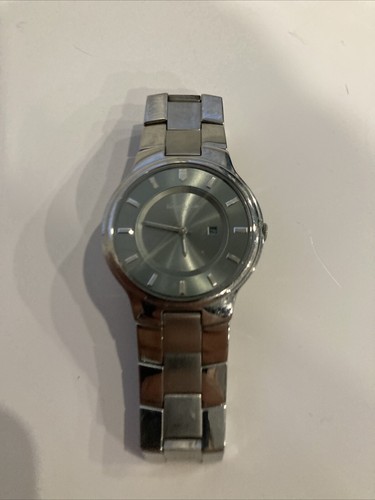 Kenneth Cole New York Men KC3343 Gray Dial Stainless 37mm Quartz Watch Untested