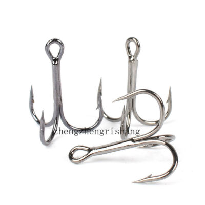 100pcs Nickel Treble Fishing Hooks High Carbon Treble Hooks Sharp