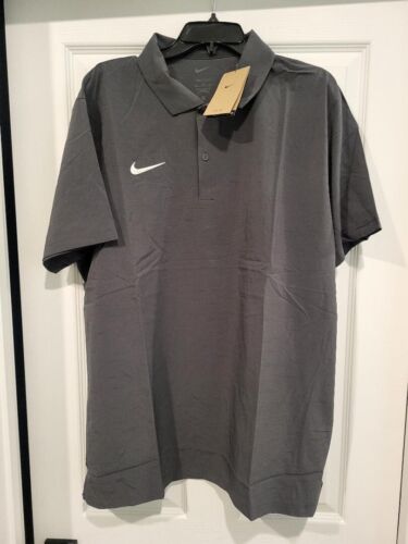 NIKE Dri-Fit Coaches Sideline Golf Polo Shirt Dark Gray FJ9554-060, Men's XL