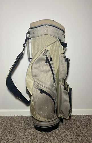 Bag Boy Cart Bag Beige With Rain Cover all zippers work - Picture 3 of 4