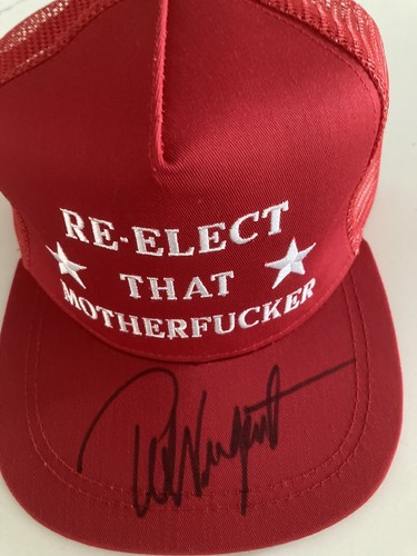 TED NUGENT FIRMATO DONALD TRUMP RIELETTO QUEL ****ER CAPPELLO BAS BECKETT OLOGRAMMA - Foto 3 di 4
