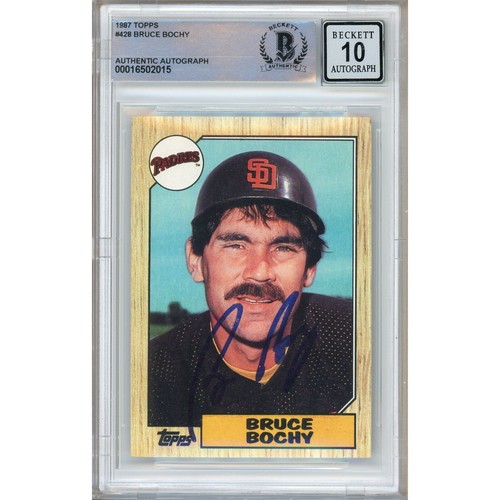 1987 Topps #428 Bruce Bochy Signed Card Beckett BGS Auto 10 Slabbed SD Padres