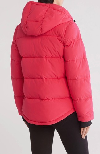 BCBGENERATION GIACCA PUFFER CORTA FUCSIA CON CAPPUCCIO MISSY $198 NUOVA CON ETICHETTE. TG M - Foto 5 di 16