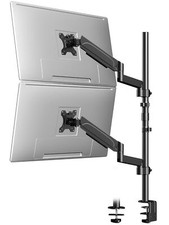 Dual Monitor Arm Vertical - Monitor Stand Desk Mount for 2 Screens up to 32 i...