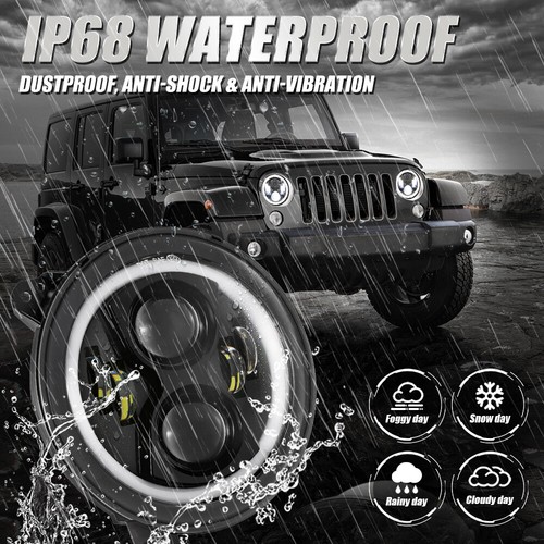 Faros LED Hi-Lo DRL + luces antiniebla para Jeep Wrangler JL 2018-2023 AUXBEAM 9" - Imagen 5 de 12