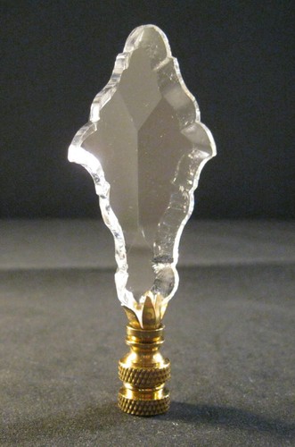 LAMP FINIAL-GLASS FRENCH PENDALOGUE LAMP FINIAL-BRASS BASE - Picture 6 of 10