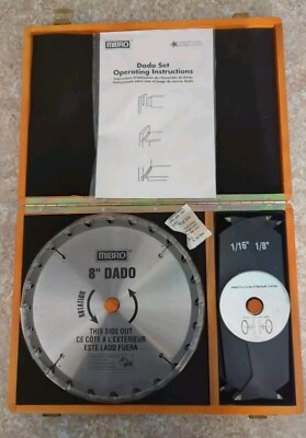 Mibro Dado 8  Twin Blade Carbide Tipped Adjustable With Wooden Storage Box