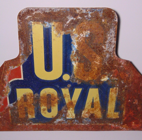 1940s Old Vintage US ROYAL TIRES SIGN VINTAGE US RUBBER COMPANY ADVERTISING SIGN - Picture 10 of 20