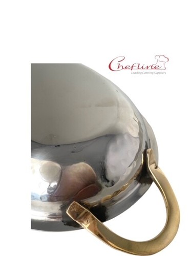 S/Steel Hammered Oval Starter Side Dish 20cm w/Gold Handle For Rice, Meat, Fish - Picture 21 of 28