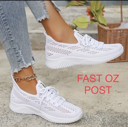Women’s Size 9 Summer Mesh Sneakers Breathable Casual Anti Slip Soft Flat Shoes - Picture 1 of 6