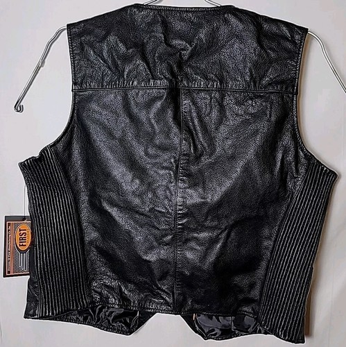 First Classics Women XXL Black THE HEIRESS Leather Gear Snap Motorcycle Vest - Picture 5 of 6