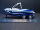 1:64 scale boat on trailer blue/white - diorama piece - 1:64 Loose New