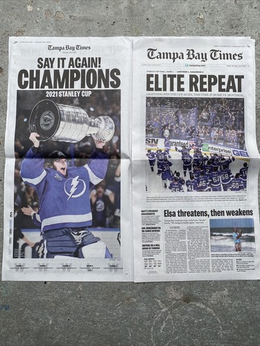 2021  Tampa Bay Lightning NHL STANLEY CUP CHAMPIONS Newspaper - Picture 1 of 12
