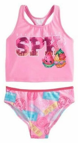 Shopkins Little Girls 2 Pc Tankini Swimsuit NWT Size 4 or 5/6  Pink  UPF 50+ - Picture 1 of 3