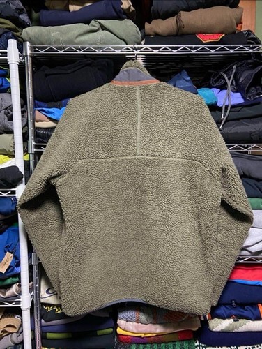 FA16 Patagonia Retro x Fleece Jacket Olive Green Vintage Japan - Picture 3 of 6