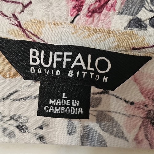 Top para mujer Buffalo David Bitton estampado floral cuello en V manga acampanada talla grande - Imagen 4 de 9