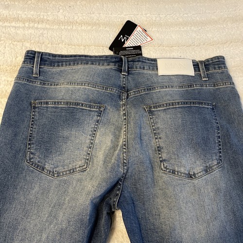 Boohoo man NWT super skinny ripped biker jeans Mens Size 40 Distressed Denim - Picture 9 of 9